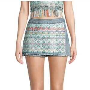 Ramy Brook Oliver tweed denim mini skort